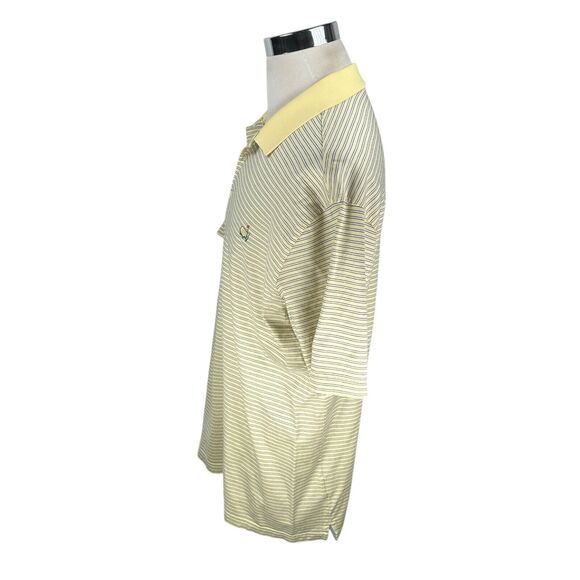 Masters Amen Corner Polo Shirt Men’s XL Yellow Striped 100% Pima Cotton Pullover - Picture 4 of 9